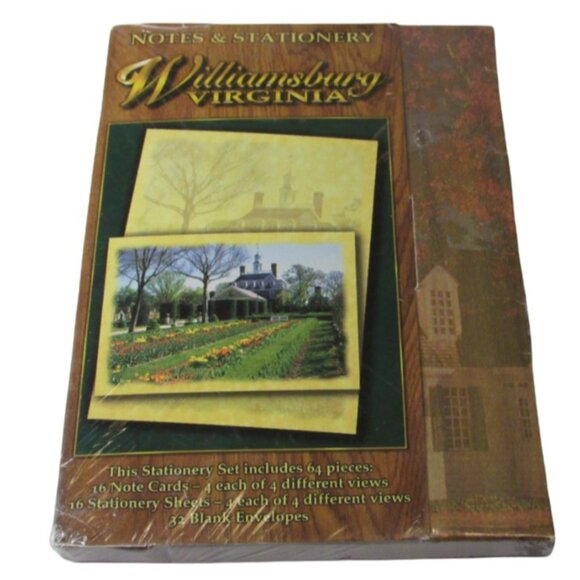 Williamsburg Virginia Note Cards and Paper Stationary Kit 64 pc - Picture 2 of 7